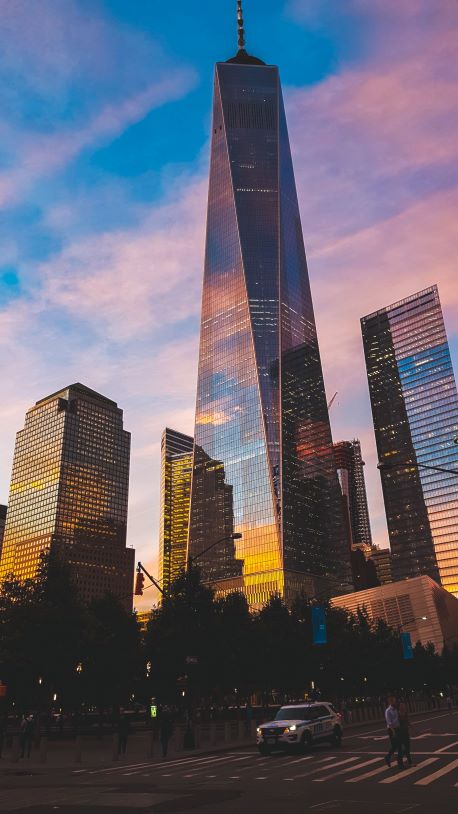 View from the street of the One World Trade Center